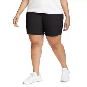 Eddie Bauer Rainer Cargo Mid Rise Shorts Water Repellent Plus Size 24W Black